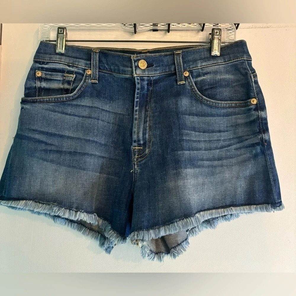 7 for All Mankind‎ Womens High Waist Frayed Hem 5 pocket size 28 jean short NWT